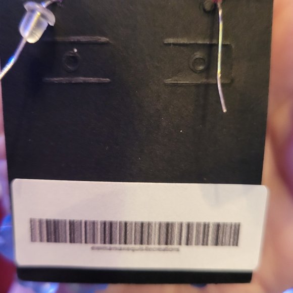 Flower Earrings Purple Color with purple glass bead - Picture 3 of 4